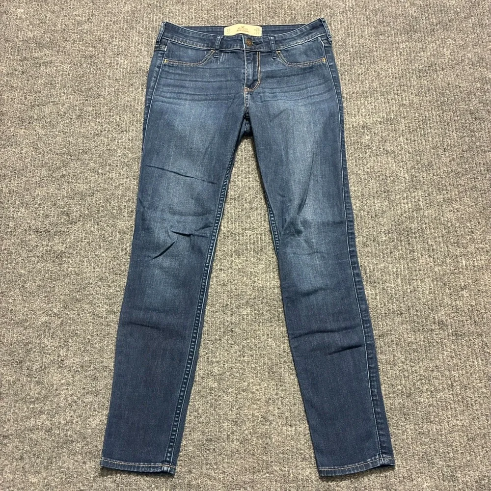 Hollister Womens Jean Legging Size 3S 26x27 Blue Denim Casual Stretch Low Rise‎